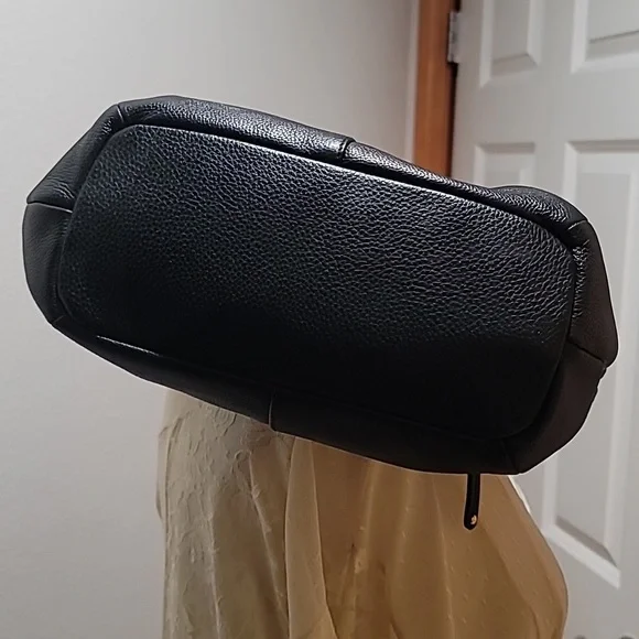 Tignanello Black Leather Bikercore Bohemian Hobo Shoulder Bag Satchel PurseTote - Picture 11 of 16